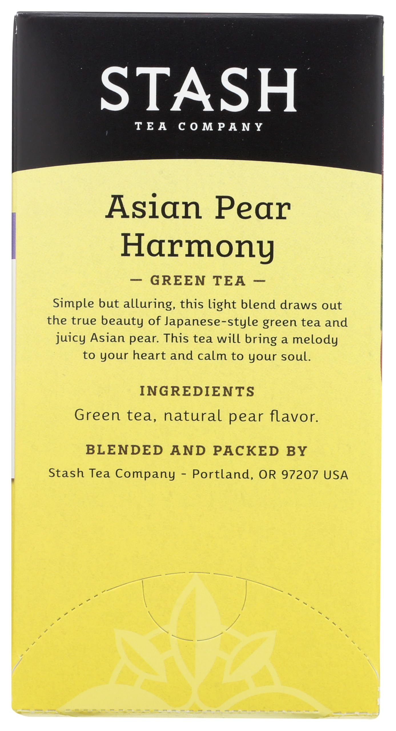 Close up of Stash Tea Asian Pear Harmony tea bag