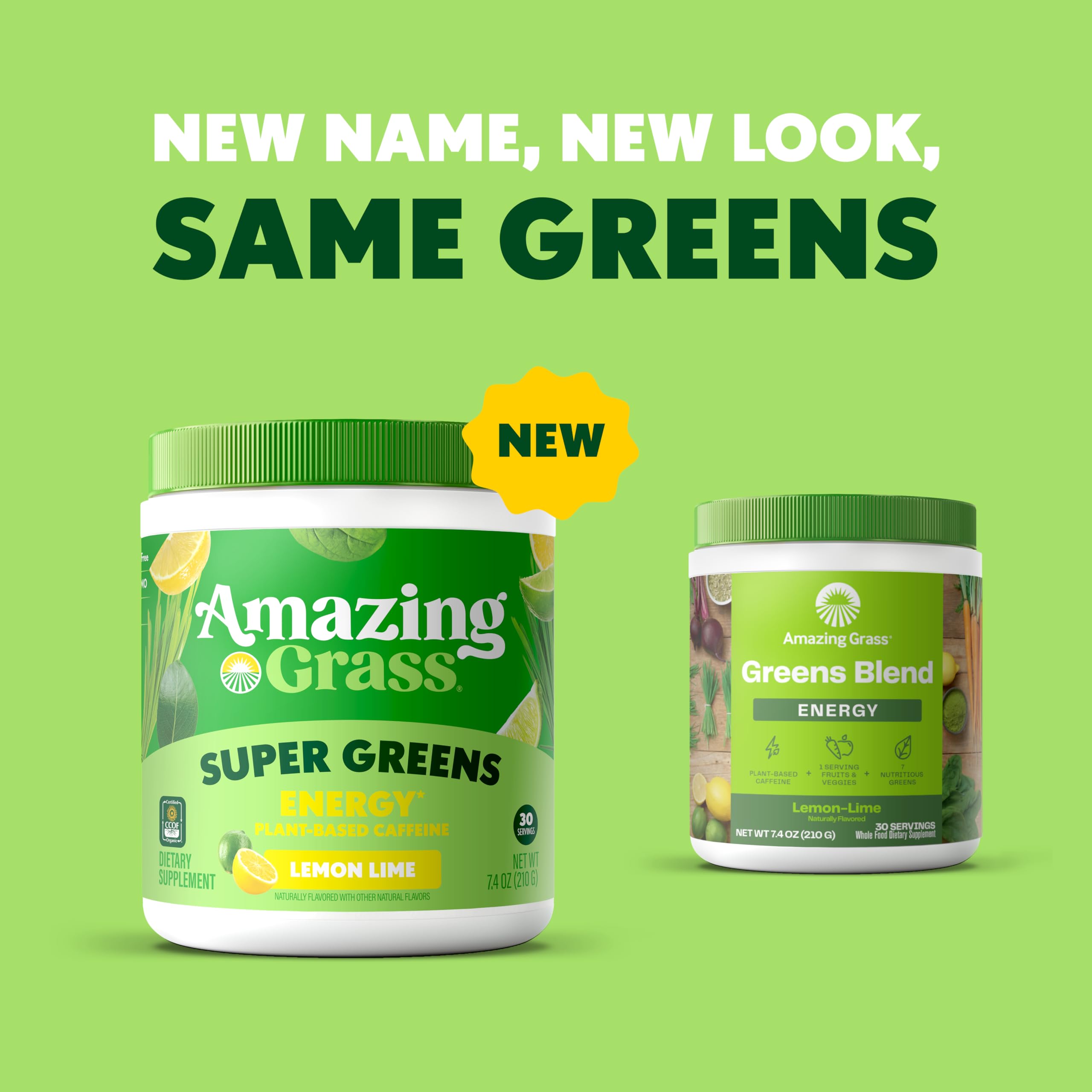 Amazing Grass greens powder tub with lemon lime label