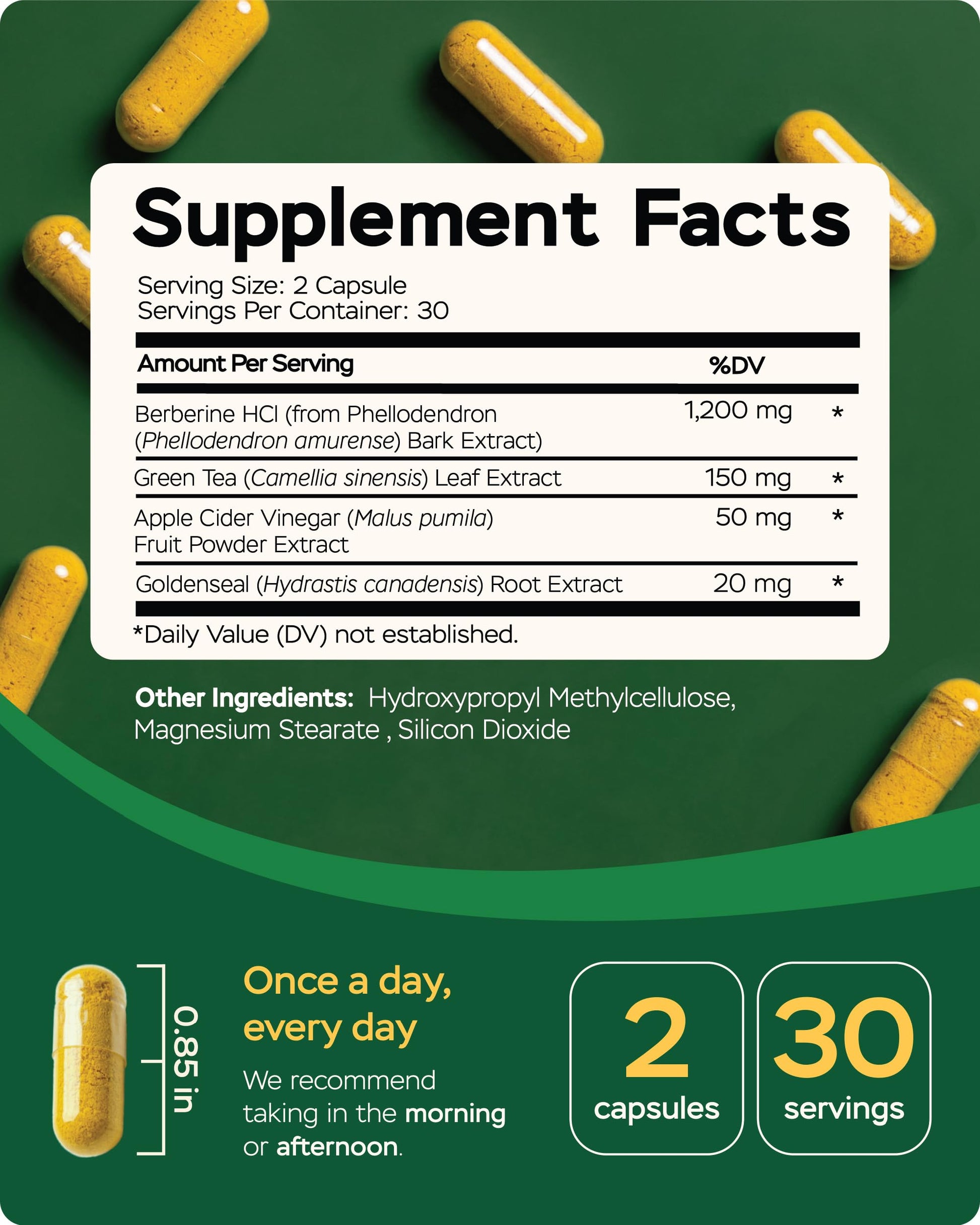 4Well metabolic supplement capsules label details