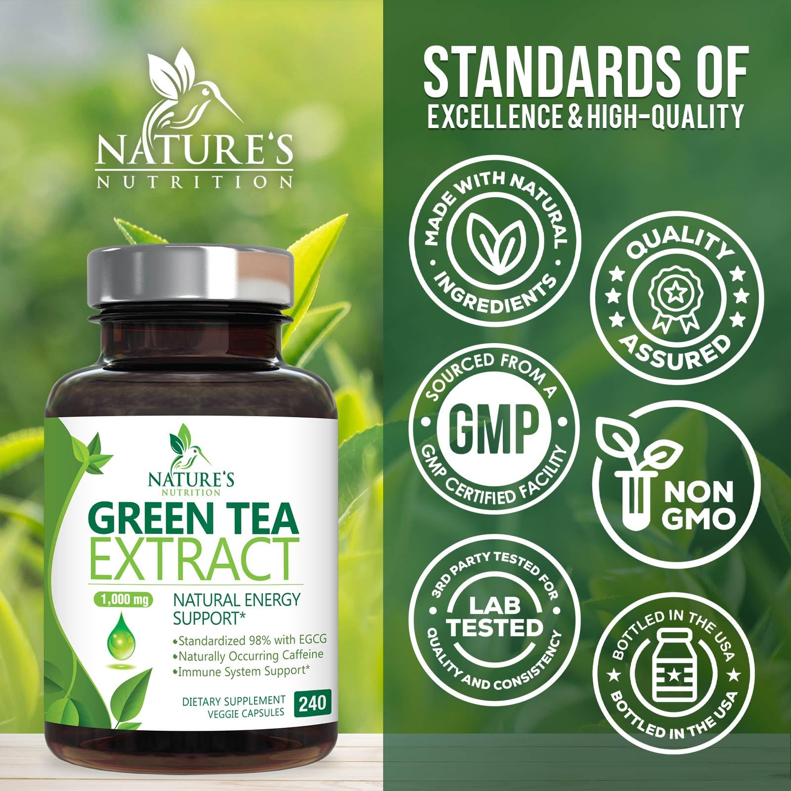 Nature's Nutrition high potency EGCG and polyphenol profile