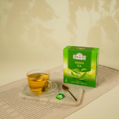 Ahmad Tea Green Tea 200g box side profile view