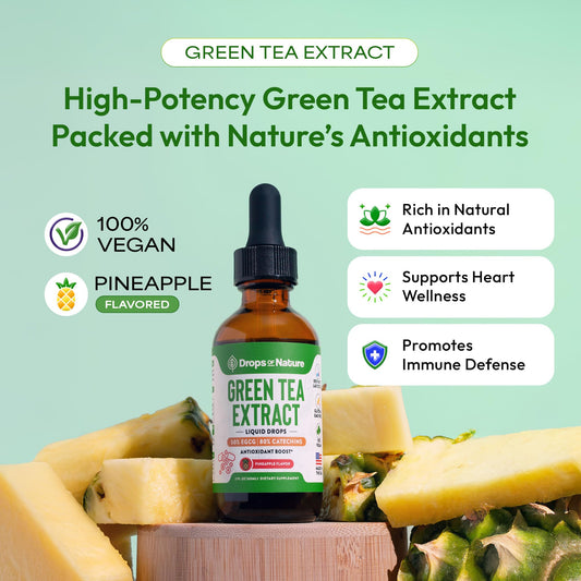 Drops Of Nature Green Tea extract supplement label details