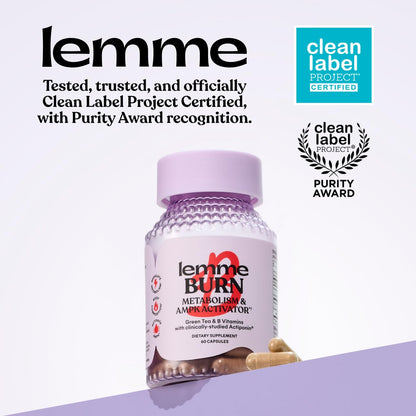 Close up of Lemme Burn supplement label details