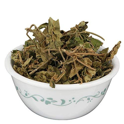 Yuvika Gymnema Sylvestre dried leaves back label detailing product features and packaging information.