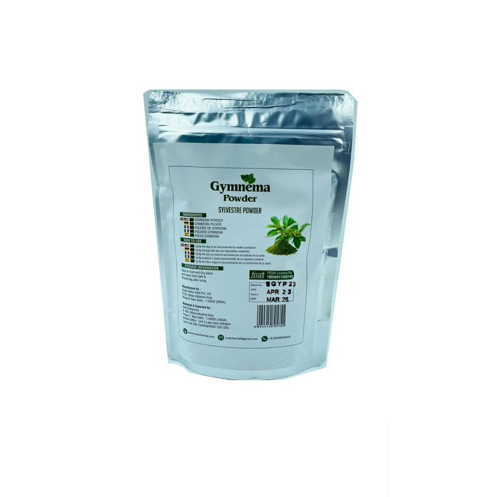 Resealable half pound bag of SVATV pure vegetarian Gymnema Sylvestre powder