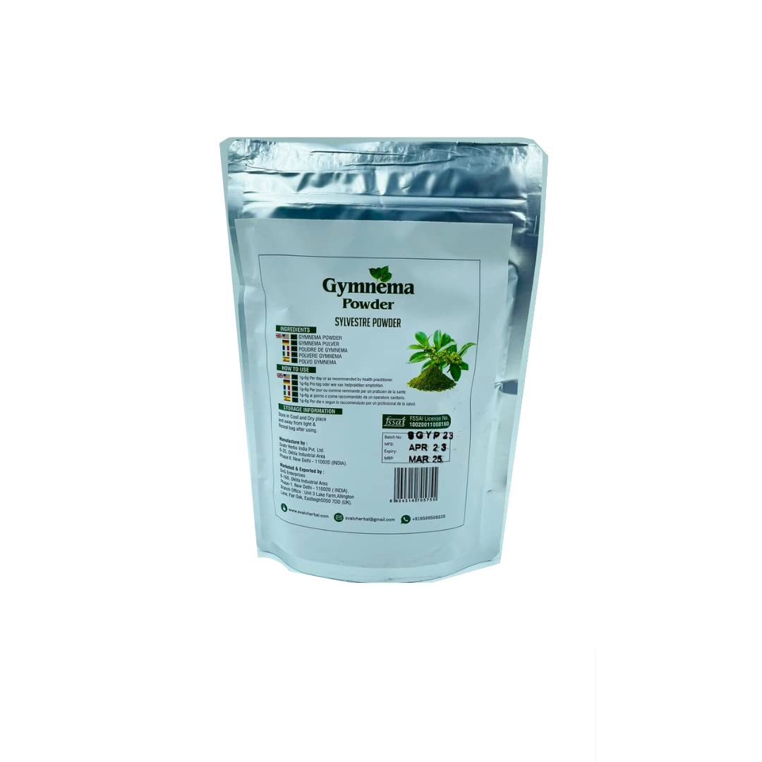 Resealable half pound bag of SVATV pure vegetarian Gymnema Sylvestre powder