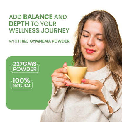Back label of H&C Gurmar Leaves dietary supplement with usage directions