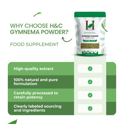Pure natural Gymnema powder by H&C for vegan metabolic wellness