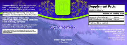 USA imported Cornerstone Labs Gymnema four hundred milligram capsules for sugar craving control.