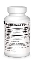 Side view of Source Naturals Ultra Potency Gymnema Sylvestre bottle showing non GMO and hypoallergenic product features
