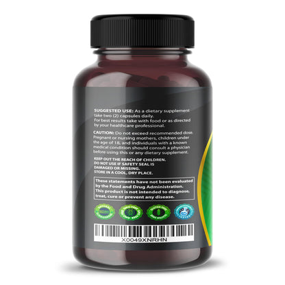 Imported Gudomet metabolic and heart wellness supplement bottle side view showing full ingredient listing