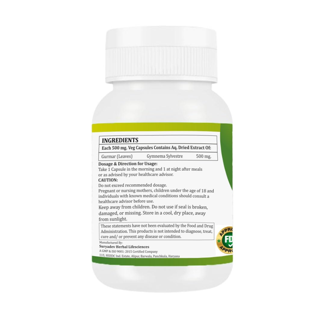 Morsan Healthcare Gymnema Sylvestre 60 vegan capsules packaging highlighting blood sugar support benefits