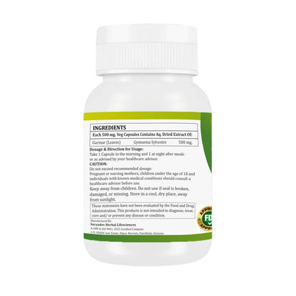 Morsan Healthcare Gymnema Sylvestre 60 vegan capsules packaging highlighting blood sugar support benefits