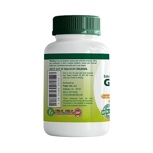 Close up of Roar To Life Naturally Gymnema 1200 mg plant extract packaging
