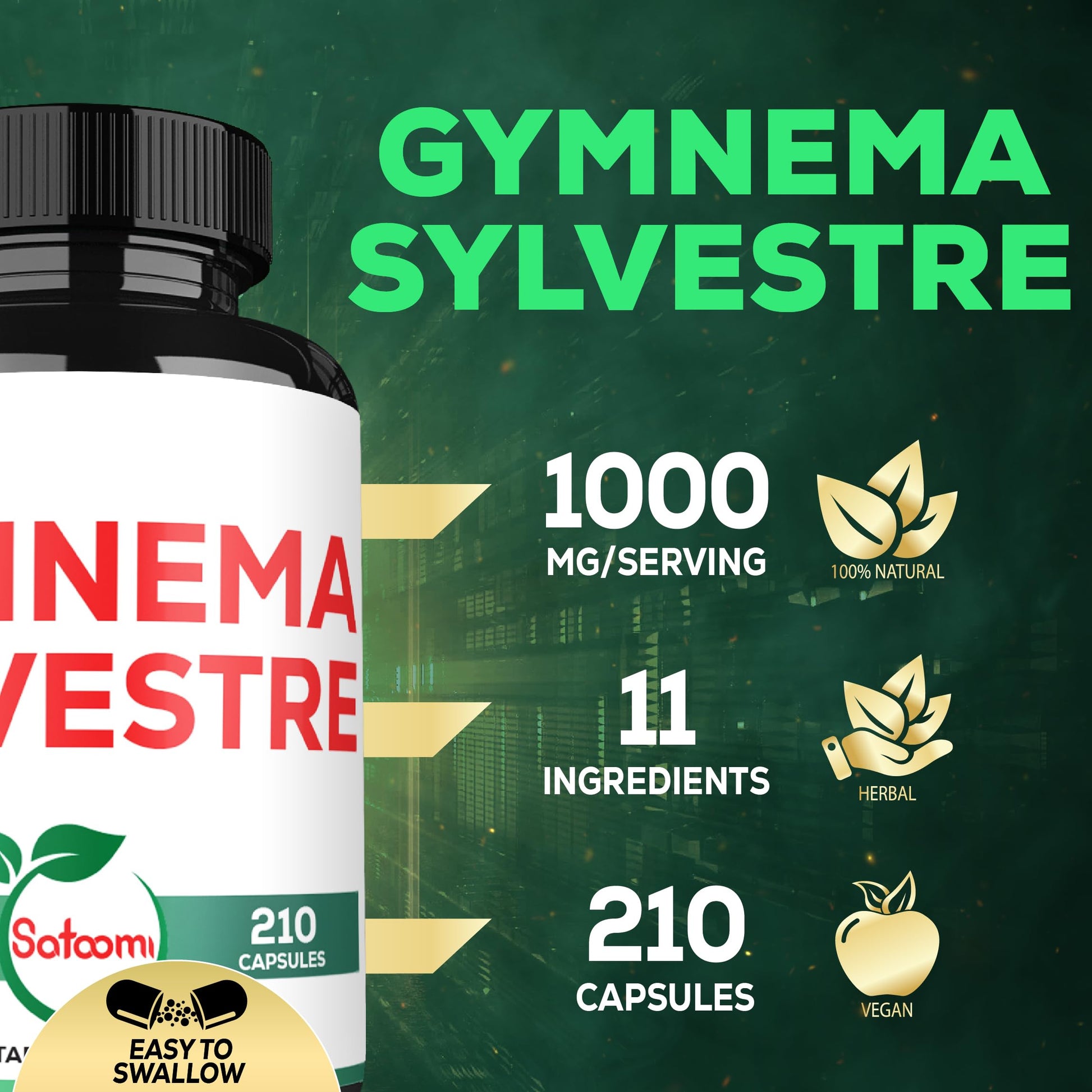 Satoomi Gymnema extract ultra formula supplement facts and ingredients list label