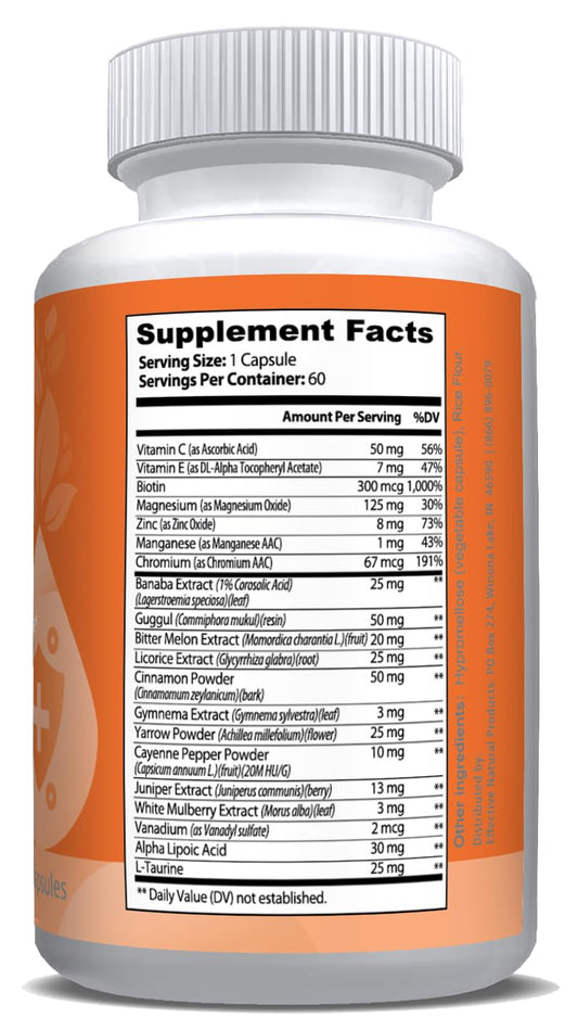 ENP Glucose Success metabolic support dietary supplement showing ingredients list
