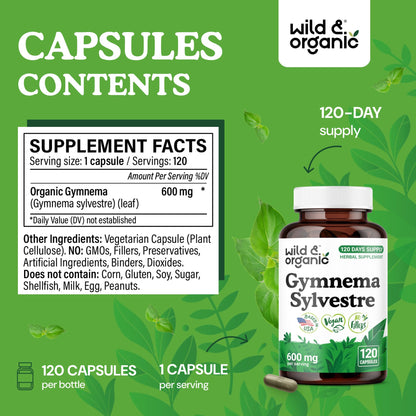Side view of 120 vegan capsules container showing non GMO and zero artificial fillers certifications.