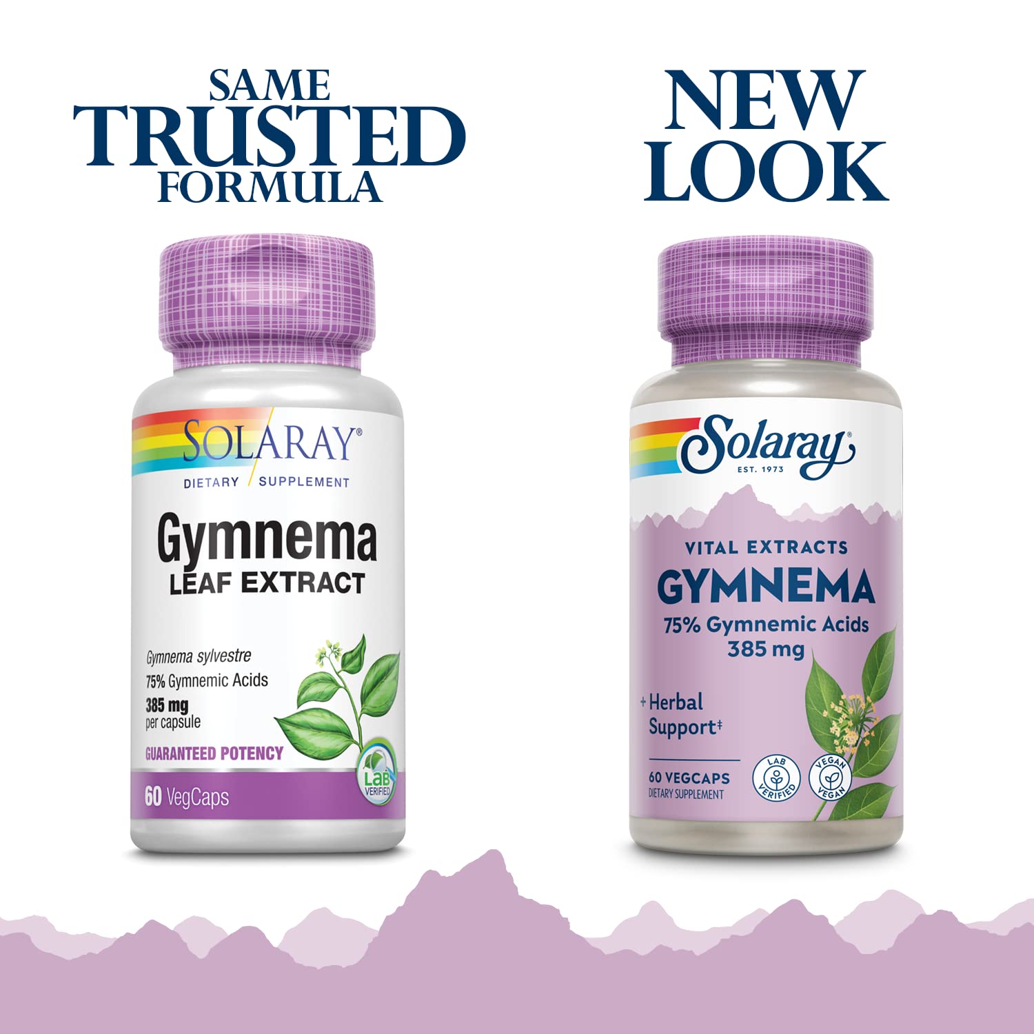 Solaray Gymnema Sylvestre 60 vegetarian capsules nutritional facts and ingredient label details