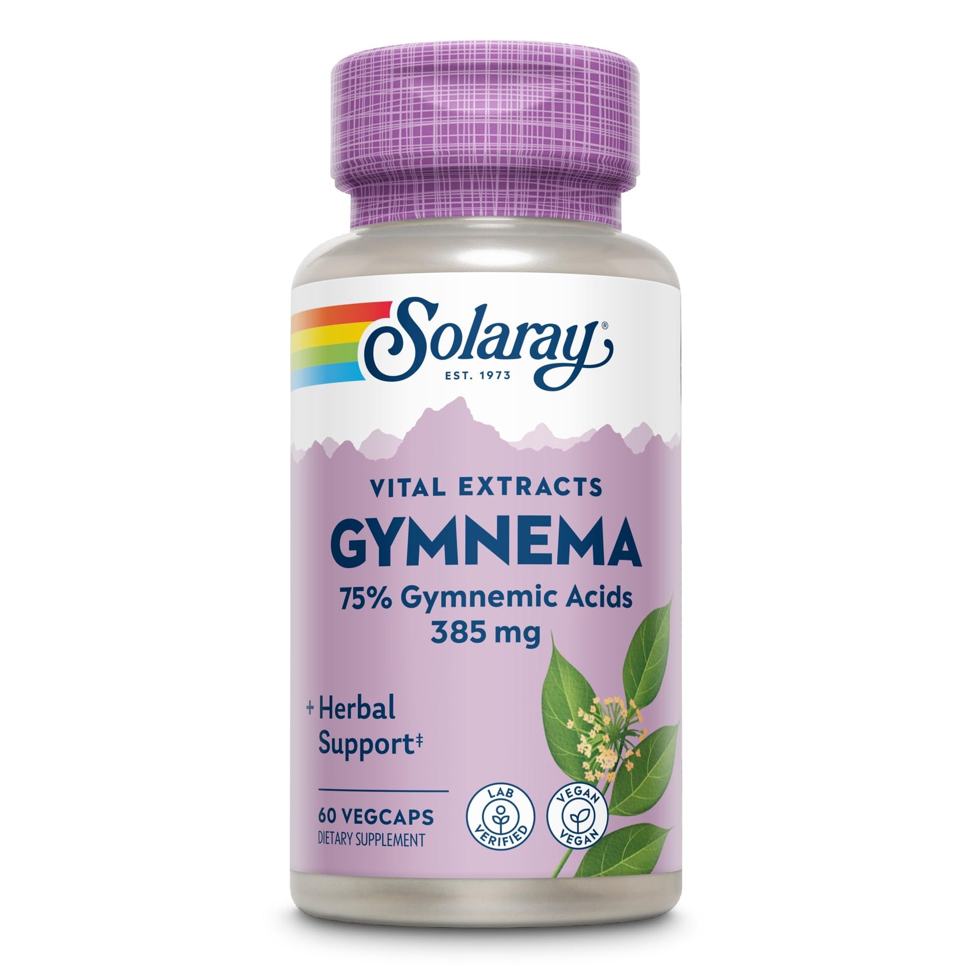 Authentic imported Solaray Gymnema Leaf Extract supplement packaging for natural glucose management
