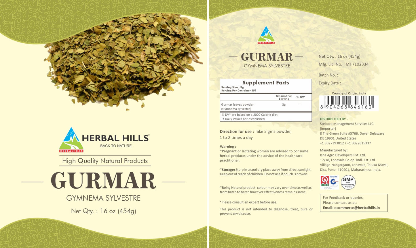Herbal Hills authentic Ayurvedic wellness powder in a measuring spoon