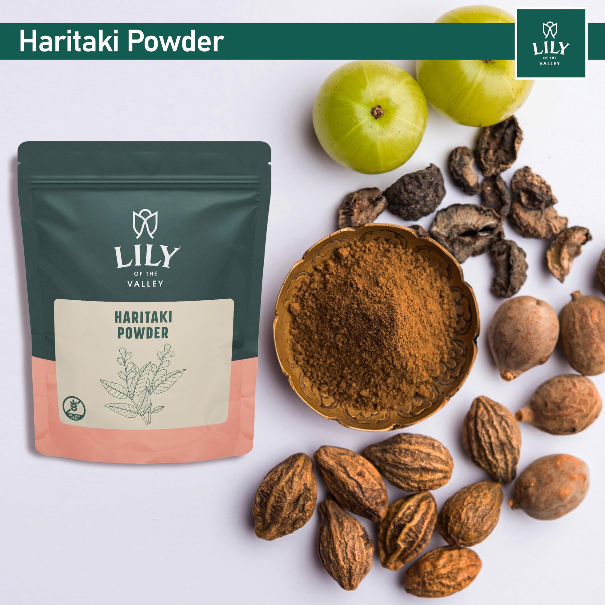 Lily of the Valley Haritaki powder nutritional information label