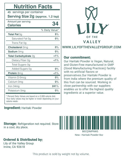 Standard packaging of Lily of the Valley Haritaki herb