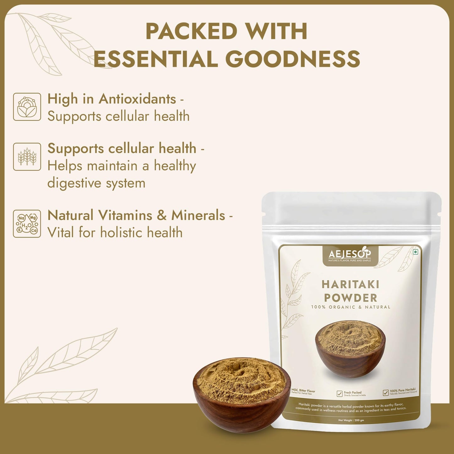 Aejesop Haritaki powder dietary supplement lifestyle preparation