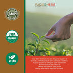 Close up of Vadik Herbs organic Haritaki fruit extract bottle