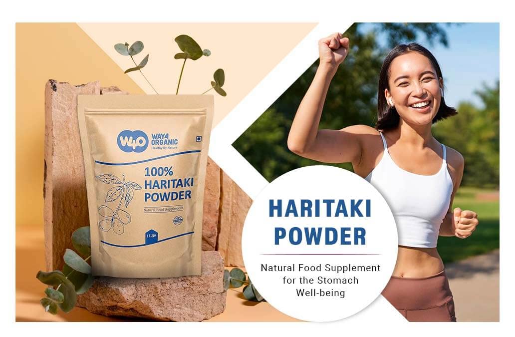 Way 4 Organic Haritaki digestive wellness powder texture closeup