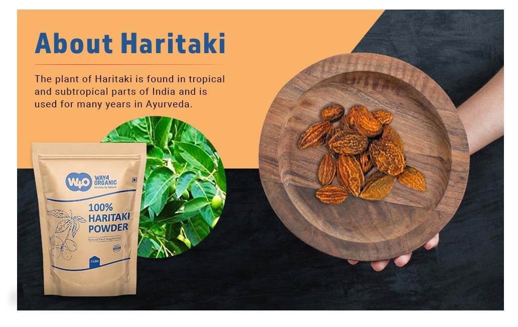 HerbsIndia pure Haritaki herbal supplement packaging back view directions