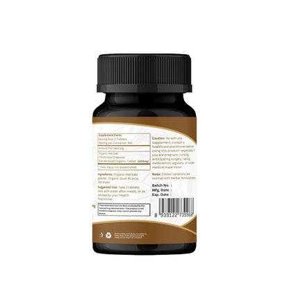 Organic Spree Haritaki Terminalia chebula ingredient label