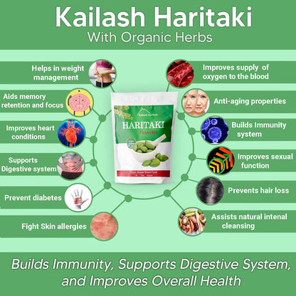 Pure vegan non-GMO gluten-free Haritaki herb supplement pouch on clean background
