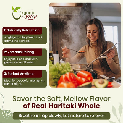 Organic Way Haritaki Whole resealable pouch packaging