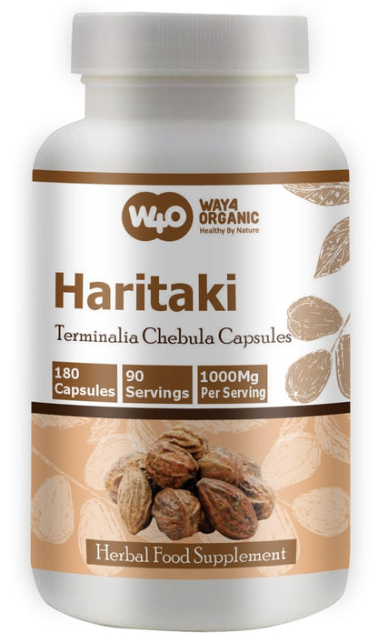 Way 4 Organic Haritaki 180 capsules supplement label details