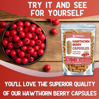 Authentic USA imported hawthorn berry health supplement showing bottle seals and premium packaging.