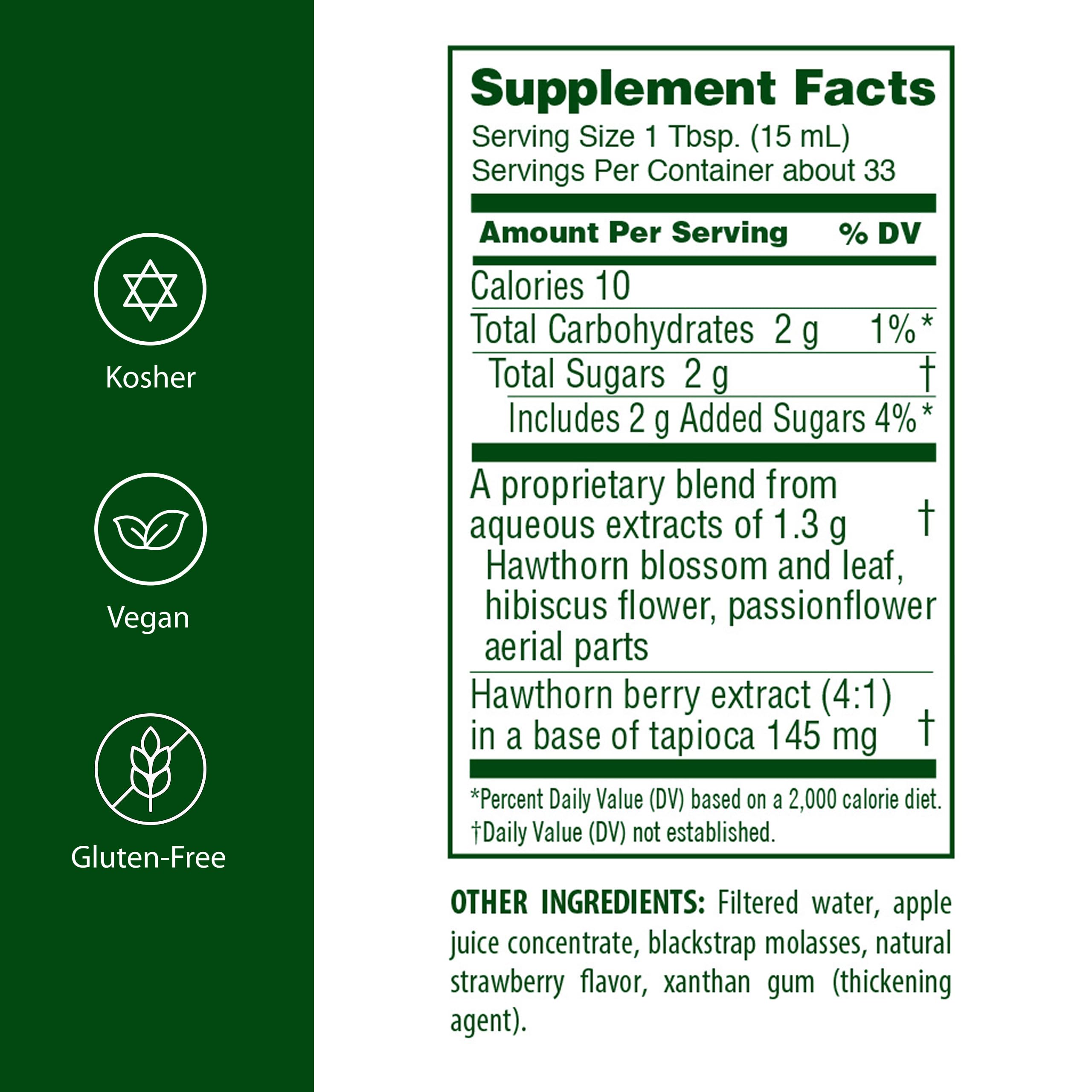 Flora Cardio Essence 500 mL supplement facts label and ingredients list