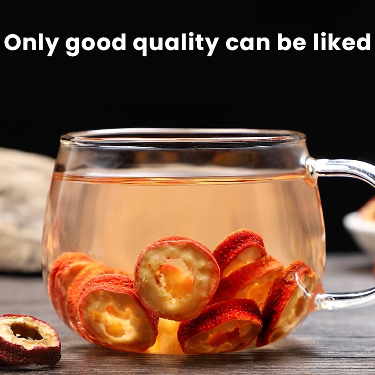 Seedless dried hawthorn meat slices used as a healthy snack option