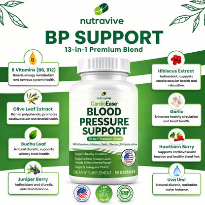 Nutravive 90 capsules heart health bottle on clean background for premium wellness.