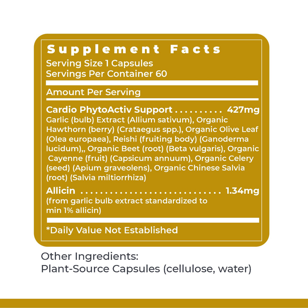 Natural heart health formula bottle by Premier Research Labs on a clean display background.