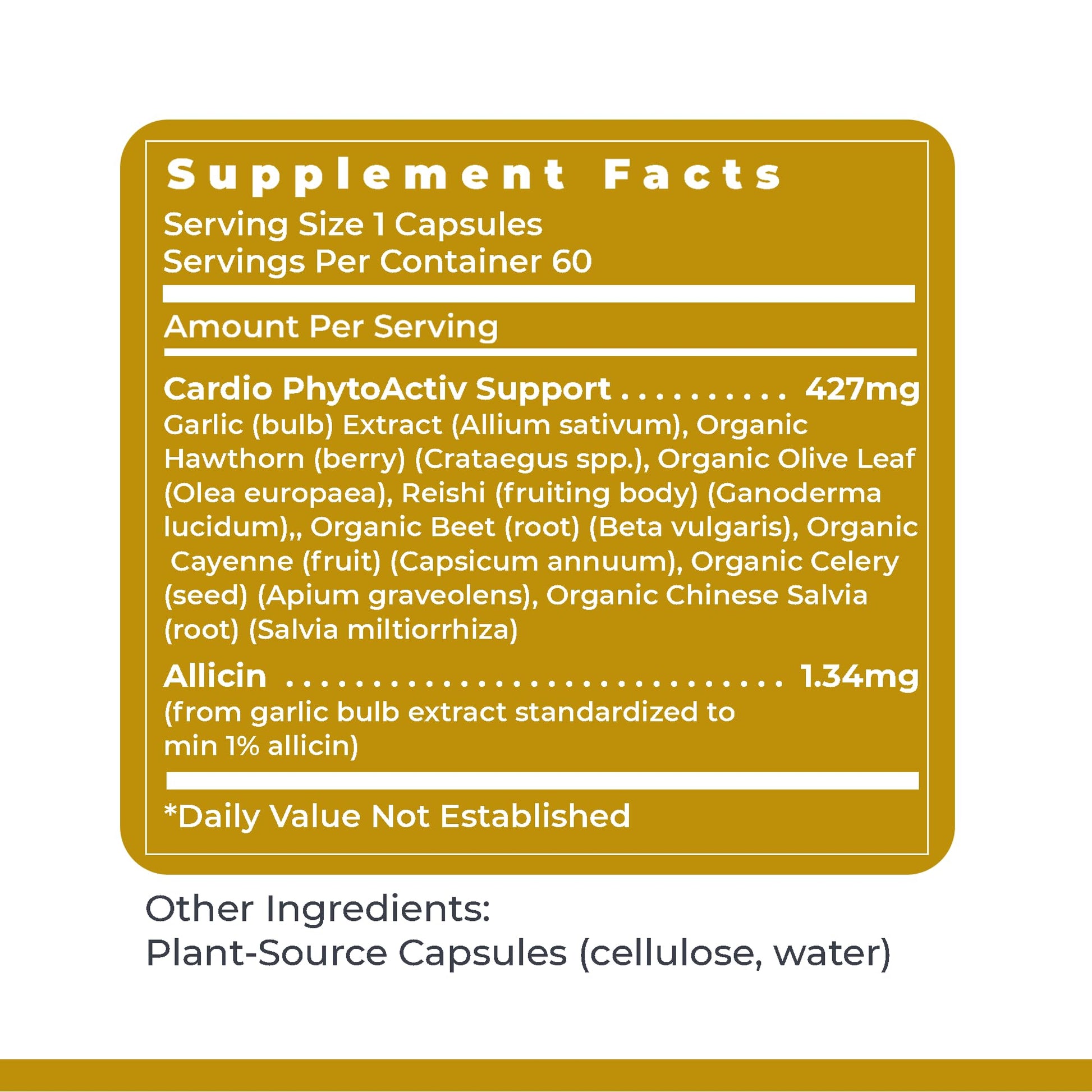 Natural heart health formula bottle by Premier Research Labs on a clean display background.