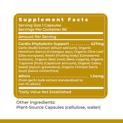 Natural heart health formula bottle by Premier Research Labs on a clean display background.