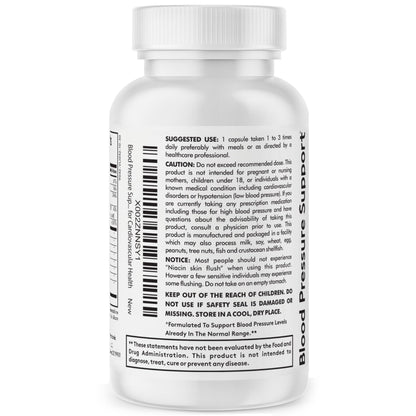 Side view of Youth and Tonic natural heart health formula highlighting the certified manufacturing details
