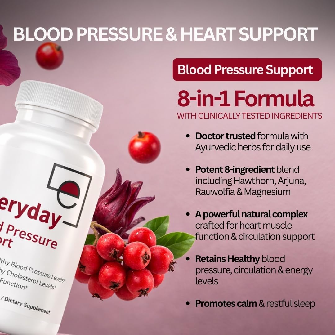 Kapiva Blood Pressure Support dietary supplement packaging highlighting natural herbal ingredients