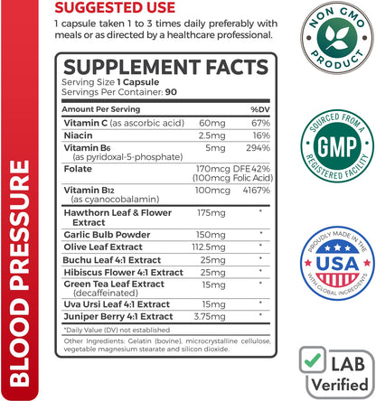 Healths Harmony cardiovascular circulation supplement bottle showing nutrition facts panel and daily value percentages