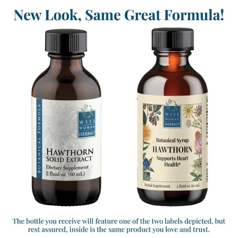 Wise Woman Herbals Hawthorne extra strength thick liquid herbal extract side angle view