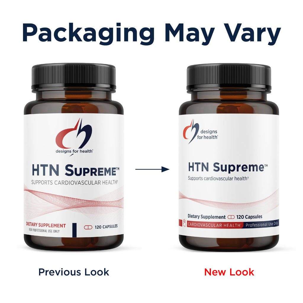 Authentic USA imported HTN Supreme dietary supplement capsules side panel instructions