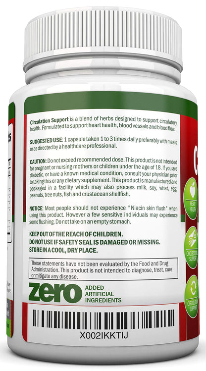 NutriONN healthy arteries and veins supplement capsules premium imported formula package