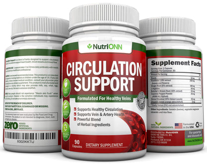 NutriONN L-Arginine and Hawthorn circulation blend authentic health supplement bottle