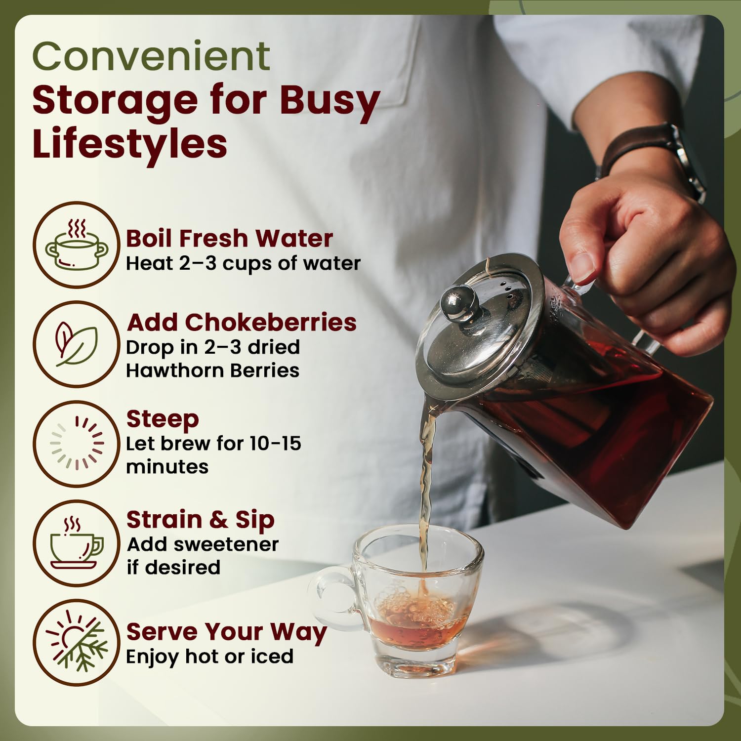Organic Way Hawthorn Berries premium caffeine free herbal product seal