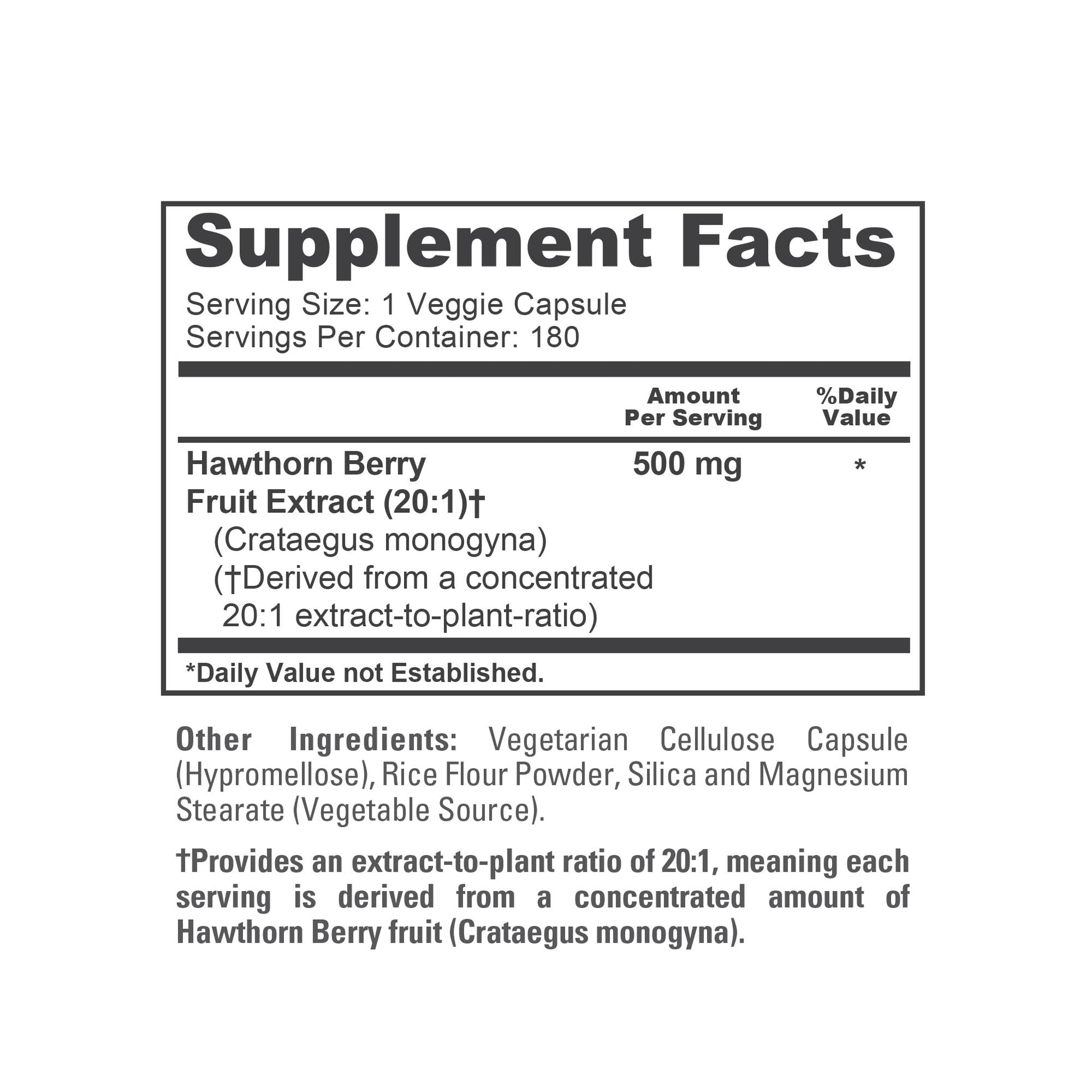 NusaPure Hawthorn Berry vegan capsules manufactured in cGMP registered facility
